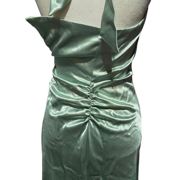 Vtg Gunne Sax Halter Satin Formal Gown Womens Size 3/4 Jessica McClintock - Picture 7 of 16